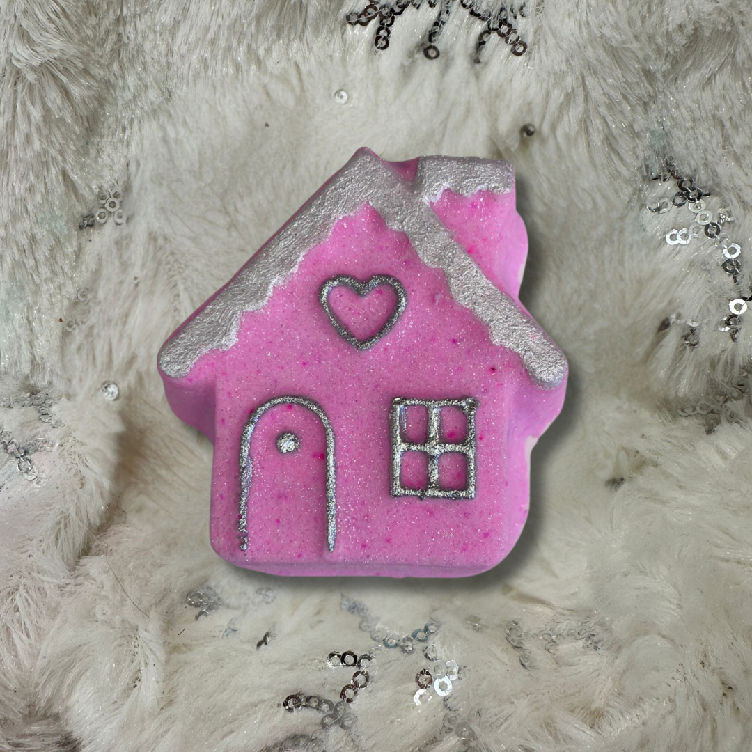 Candy treats Gingerbread House Bath Bomb pink Christmas collection