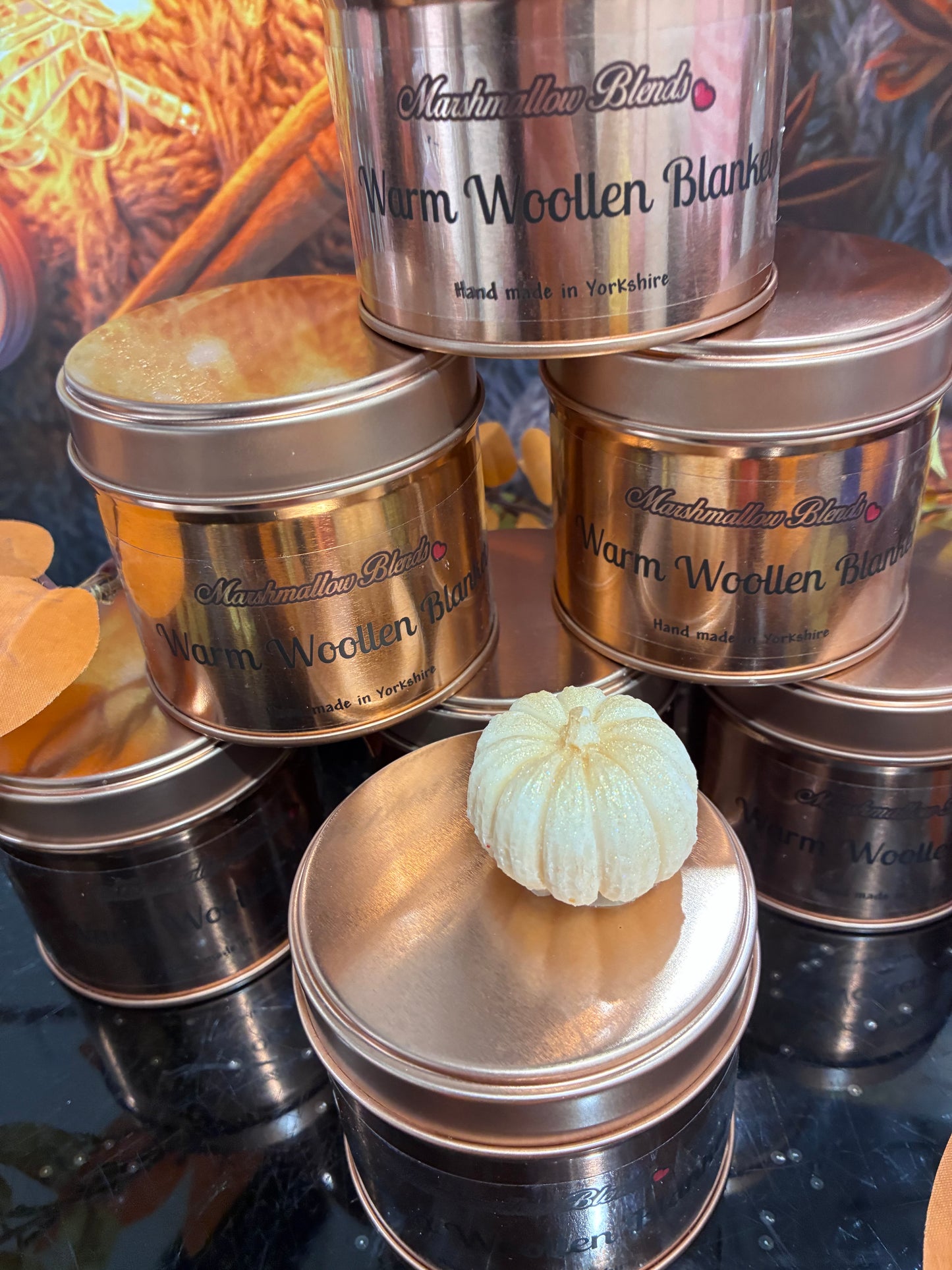 Warm Woollen Blanket Candle tin