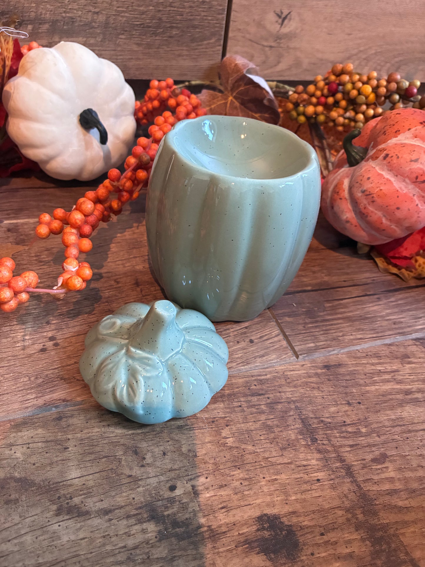 Sage green pumpkin burner