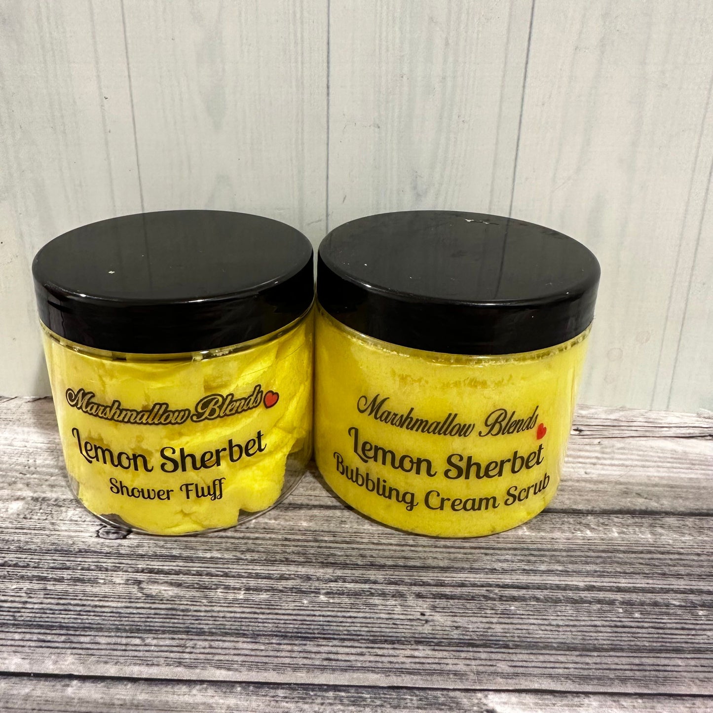 Lemon Sherbet Shower Fluff & Scrub Duo