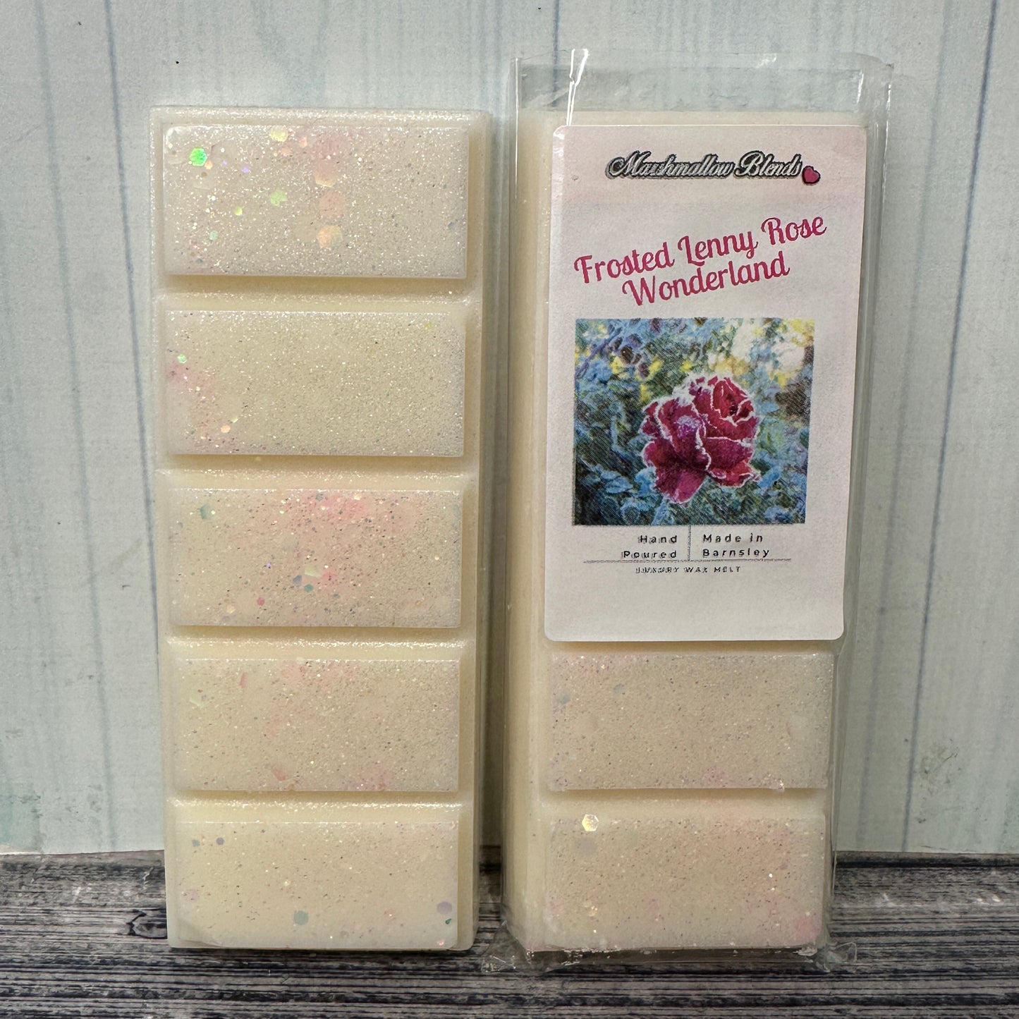 Frosted Lenny Rose Wonderland Wax Melt Snap Bar strongly scented