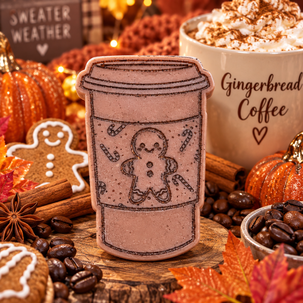 Gingerbread coffee cup wax melt