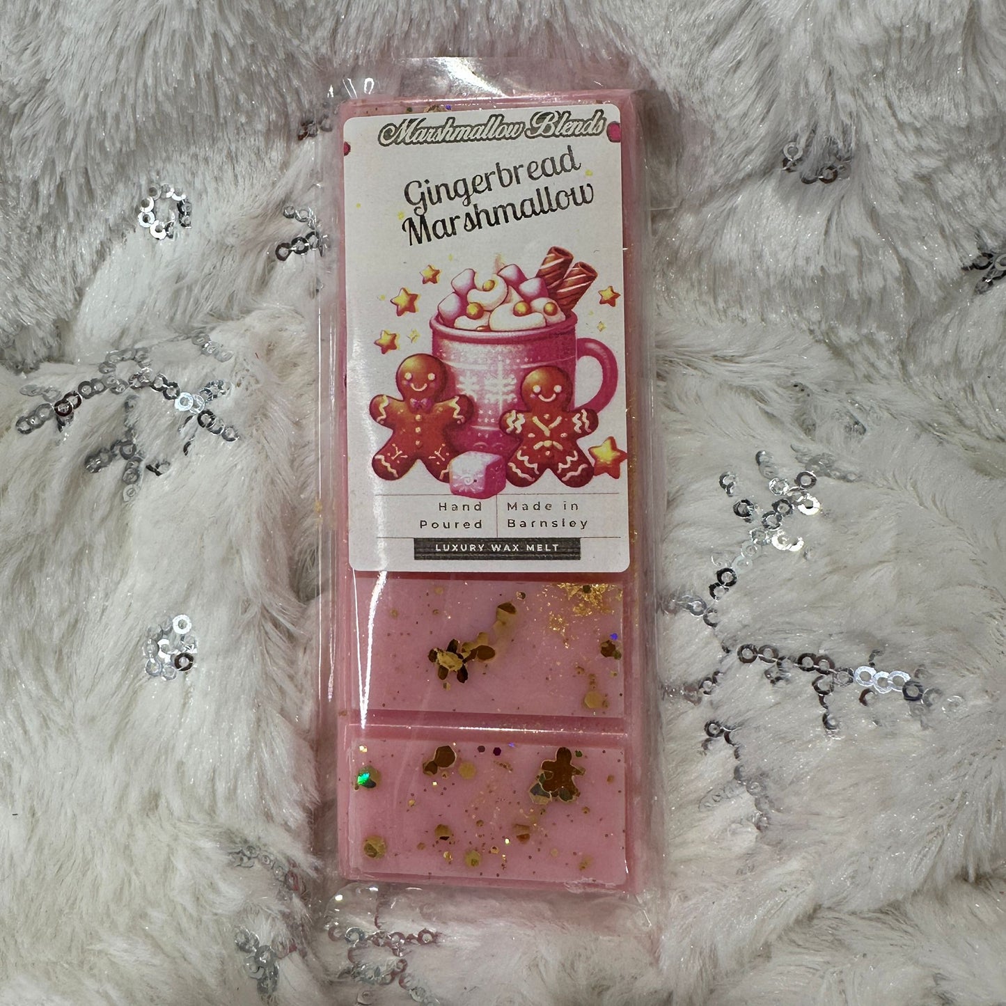 Strongly scented Gingerbread Marshmallow Wax Melt Snap Bar Christmas collection)